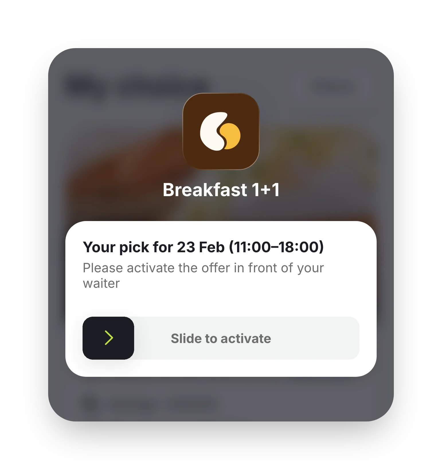 “Your pick for 23 Feb” and the “Slide to activate” slider